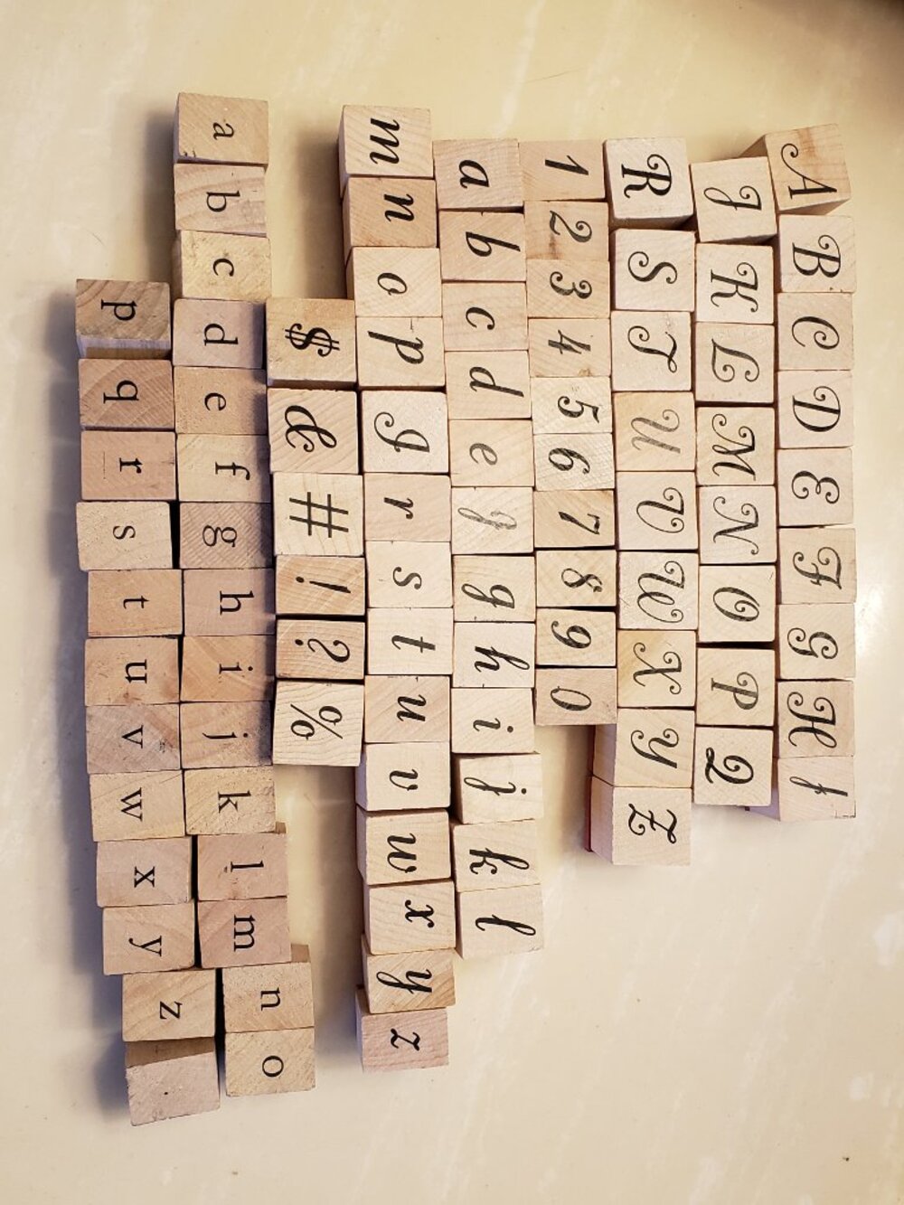 3 complete sets  rubber & wood alphabet stamps crafting junk journals stamping